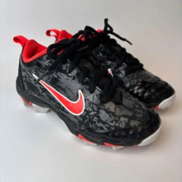 Nike Fastflex Baseball Softball Cleats Youth 13C Black Red Molded AR0996-016 - Picture 9 of 9